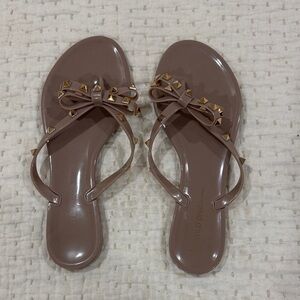 Women's Brown Sandals with Bow Detail